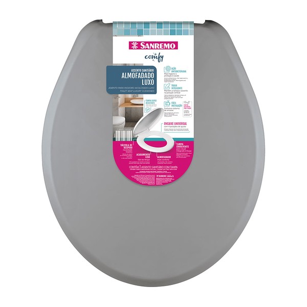 Foto do produto ASSENTO SANITÁRIO ALMOFADADO LUXO | ASIENTO SANITARIO DE LUJO ACOLCHADO | LUXURY CUSHIONED TOILET SEAT