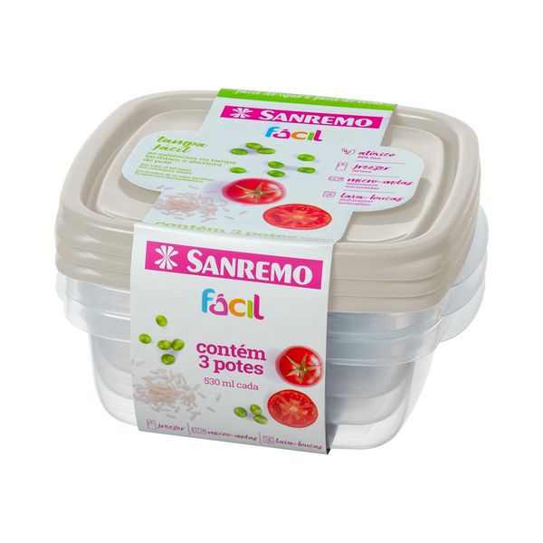 Foto do produto CONJ. POTES PLÁSTICO SANREMO 124/6 3 PC | CONJ. 3 CONTENEDORES PLÁSTICO SANREMO 124/6 | SANREMO PLASTIC CONTAINER 124/6 SET OF 3