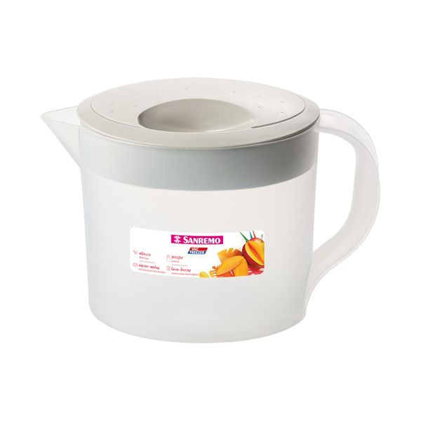 Foto do produto JARRA ÁGUA OVAL PLÁSTICA SANREMO 1,27L | JARRA PLÁSTICA DE AGUA OVALADA SANREMO | SANREMO PLASTIC OVAL WATER PITCHER