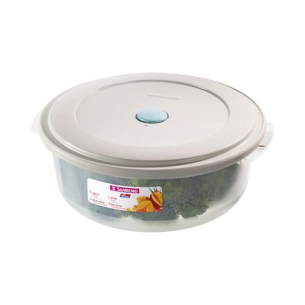 Foto do produto POTE REDONDO BAIXO PLÁSTICO SANREMO 2,3L | CONTENEDOR DE ALIMENTOS PLÁSTICO REDONDO Y DELGADO SANREMO | SANREMO SHORT ROUND PLASTIC FOOD CONTAINER