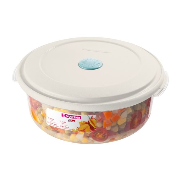 Foto do produto POTE REDONDO BAIXO PLÁSTICO SANREMO 1,33L | CONTENEDOR DE ALIMENTOS PLÁSTICO REDONDO CORTO BAJO SANREMO | SANREMO SHORT ROUND PLASTIC FOOD CONTAINER
