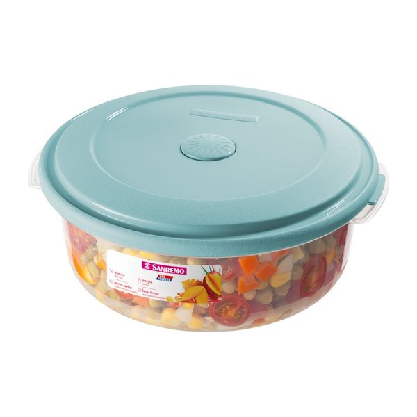 Foto do produto POTE REDONDO BAIXO PLÁSTICO SANREMO 1,33L | CONTENEDOR DE ALIMENTOS PLÁSTICO REDONDO CORTO BAJO SANREMO | SANREMO SHORT ROUND PLASTIC FOOD CONTAINER