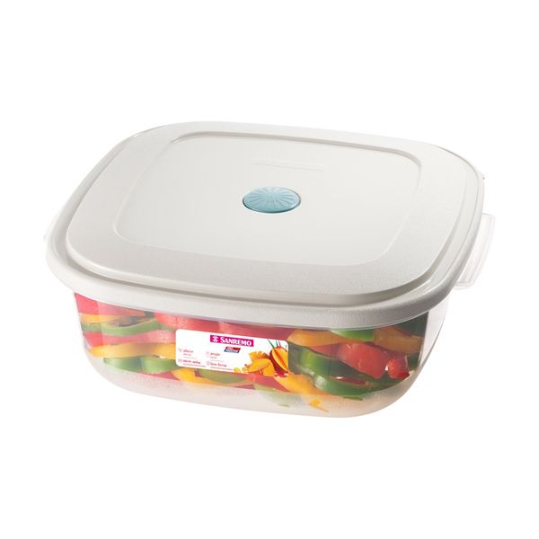 Foto do produto POTE QUAD. BX G PLÁSTICO SANREMO 2,5L | CONTENEDOR DE ALIMENTOS PLÁSTICO CUADRADO BAJO GRANDE SANREMO | SANREMO BX SQUARE PLASTIC FOOD CONTAINER  LARGE