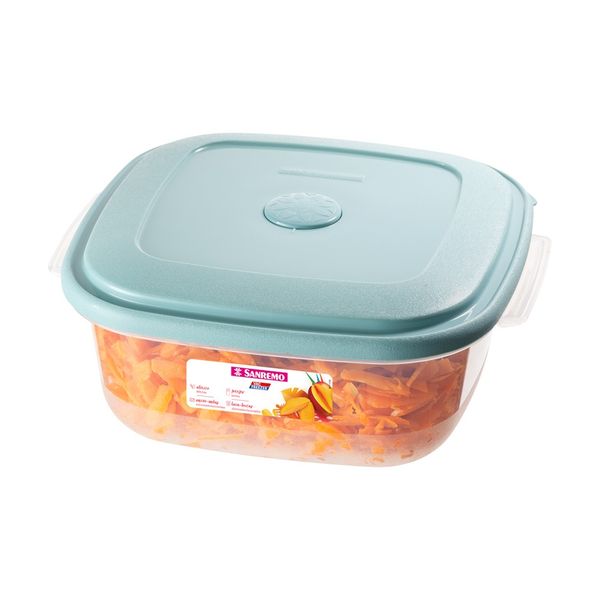 Foto do produto POTE QUAD. BX M PLÁSTICO SANREMO 1,3L | CONTENEDOR DE ALIMENTOS PLÁSTICO CUADRADO BAJO GRANDE SANREMO | SANREMO BX SQUARE PLASTIC FOOD CONTAINER MEDIUM