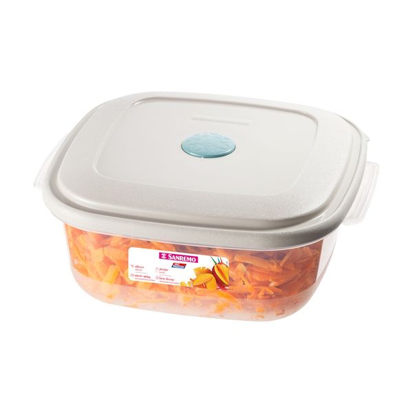 Foto do produto POTE QUAD. BX M PLÁSTICO SANREMO 1,3L | CONTENEDOR DE ALIMENTOS PLÁSTICO CUADRADO BAJO GRANDE SANREMO | SANREMO BX SQUARE PLASTIC FOOD CONTAINER MEDIUM