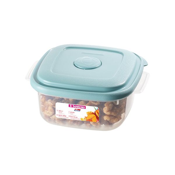 Foto do produto POTE QUAD. BX P PLÁSTICO SANREMO 450ML | CONTENEDOR DE ALIMENTOS PLÁSTICO CUADRADO BAJO PEQUEÑO | SANREMO BX SQUARE PLASTIC FOOD CONTAINER SMALL