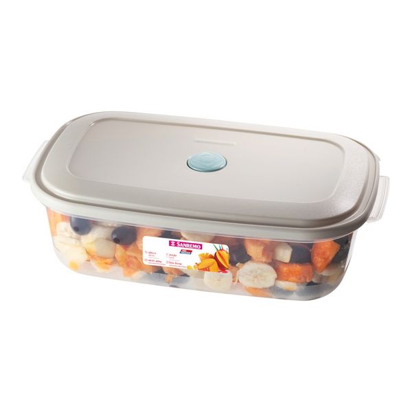 Foto do produto POTE RETANG. AL M PLÁSTICO SANREMO 2,34L | CONTENEDOR RECTANGULAR ALTO PLÁSTICO MEDIANO SANREMO | SANREMO RECTANG. PLASTIC FOOD CONTAINER MEDIUM