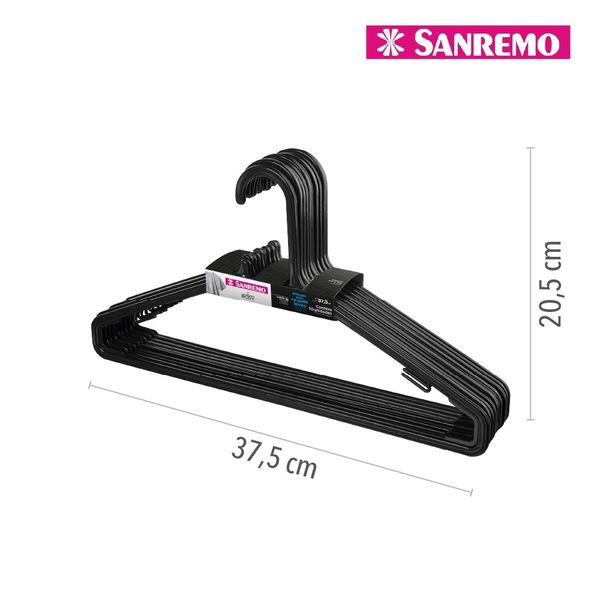 Foto do produto CABIDE ADULTO PLÁSTICO 10PC 12CJ | PERCHA ADULTO ROPAS PLÁSTICO 10 UNIDADES 12CJ | ADULT PLASTIC 12SET HANGER 10PC