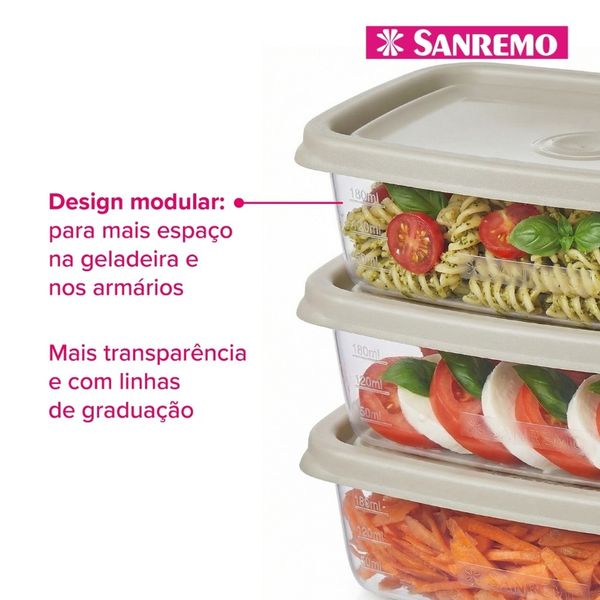 Foto do produto CONJ. L5P4 POTES PLÁSTICO SANREMO 530ML | CONJ. C5P4 CONTENEDORES PLÁSTICO SANREMO 530ML | SANREMO PLASTIC CONTAINER  L5P4 SET 17.9FL OZ