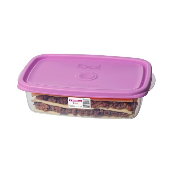 Foto do produto POTE RETANG. PLÁSTICO SANREMO 785ML | CONTENEDOR RECTANGULAR PLÁSTICO SANREMO 785ML | SANREMO PLASTIC RECTANGULAR CONTAINER 26.5FL OZ