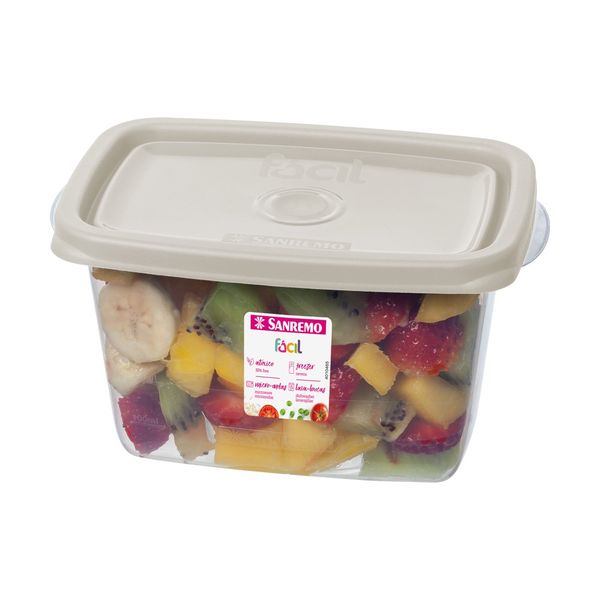 Foto do produto POTE RETANG. PLÁSTICO SANREMO 580ML | CONTENEDOR RECTANGULAR PLÁSTICO SANREMO 580ML | SANREMO PLASTIC RECTANGULAR CONTAINER 19.6FL OZ