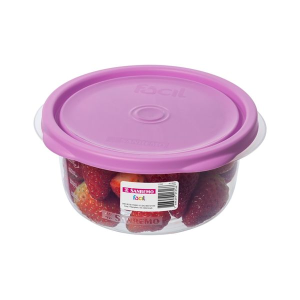 Foto do produto POTE RED. PLÁSTICO SANREMO 620ML | CONTENEDOR REDONDO PLÁSTICO SANREMO 620ML | SANREMO PLASTIC ROUND CONTAINER 20.9FL OZ