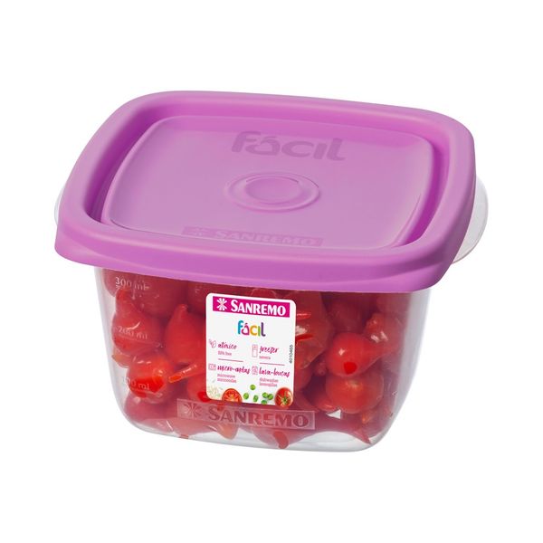 Foto do produto POTE QUAD. PLÁSTICO SANREMO 360ML | CONTENEDOR CUADRADO PLÁSTICO SANREMO 360ML | SANREMO PLASTIC SQUARE CONTAINER 12FL OZ