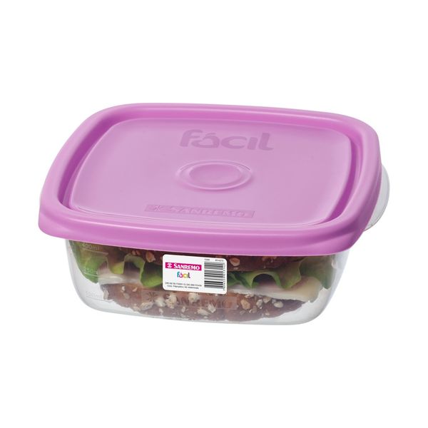 Foto do produto POTE QUAD. PLÁSTICO SANREMO 530ML | CONTENEDOR CUADRADO PLÁSTICO SANREMO 530ML | SANREMO PLASTIC SQUARE CONTAINER 17.9FL OZ
 