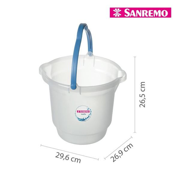 Foto do produto BALDE PLÁSTICO SANREMO 8,5L | BALDE PLÁSTICO SANREMO 8,5L | SANREMO PLASTIC BUCKET 2.2GAL