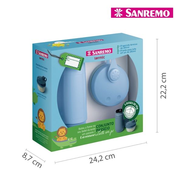 Foto do produto CJ. GARRAFA 250ML + POTE LEITE EM PÓ | CONJUNTO DE TERMO 250ML + CONTENEDOR DE LECHE EN POLVO | CARAFE 8.4FL OZ + MILK POWDER CAN SET