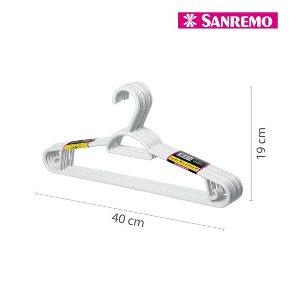 Foto do produto CABIDE PEND. MAIS L6P5 PLÁSTICO 6PC 24CJ | PERCHA PEND. MAIS C6P5 PLÁSTICO 6 UN 24CJ | L6P5 HANGING MORE PLASTIC 24SET HANGER 6PC
