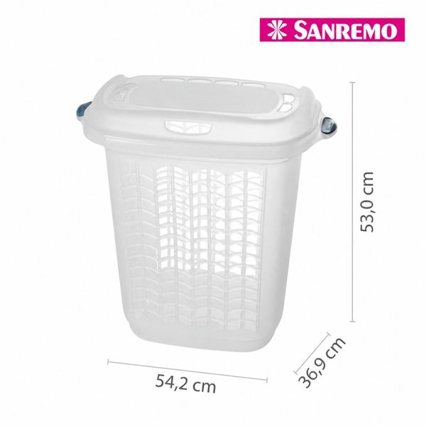 Foto do produto ROUPEIRO PLÁSTICO SANREMO 46,4L | CANASTO PARA ROPAS PLÁSTICO SANREMO 46,4L | SANREMO PLASTIC WARDROBE 10.2GAL