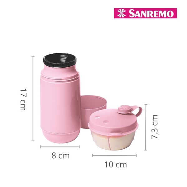 Foto do produto CJ. GARRAFA 250ML + POTE LEITE EM PÓ | CONJUNTO DE TERMO 250ML + CONTENEDOR DE LECHE EN POLVO | CARAFE 8.4FL OZ + MILK POWDER CAN SET