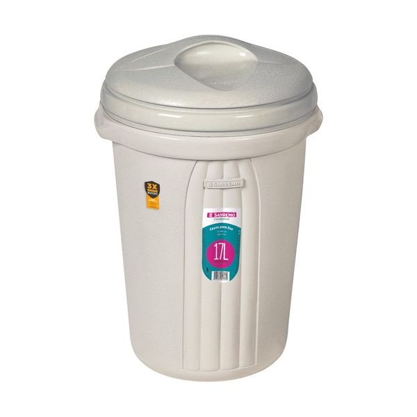Foto do produto CESTO PLÁSTICO PARA LIXO SANREMO 17L | CESTO PLÁSTICO PARA BASURA SANREMO 17L | SANREMO PLASTIC WASTE BIN 3.7GAL