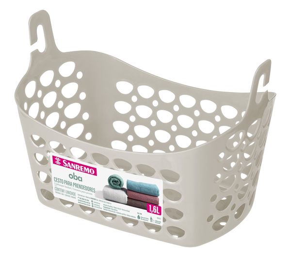 Foto do produto CESTO P/PRENDEDORES PLASTIC SANREMO 1,6L | CANASTO PLÁSTICO P/PINZAS DE ROPA SANREMO 1,6L | SANREMO PLASTIC BASKET FOR CLOTHES CLIPS 0.4GAL