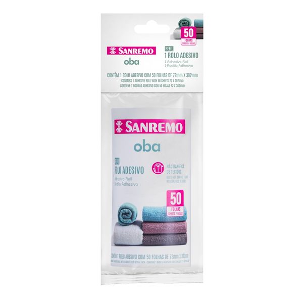 Foto do produto REFIL 1 ROLO ADESIVOS PLASTICO SANREMO | REPUESTO 1 ROLLOS ADHESIVO PLAST SANREMO |  SANREMO PLASTIC ADHESIVE ROLL 1 REFILL