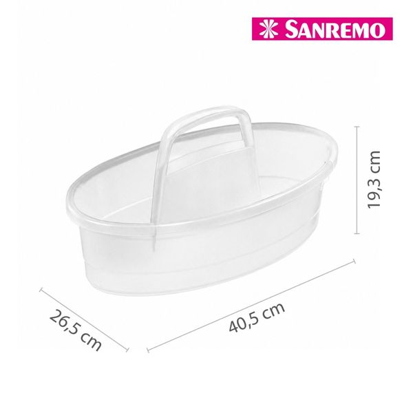 Foto do produto BALAIO LIMPEZA OVAL PLÁSTICO SANREMO | CANASTO DE LIMPIEZA OVALADO PLÁSTICO SANREMO | SANREMO CLEANING OVAL PLASTIC BASKET