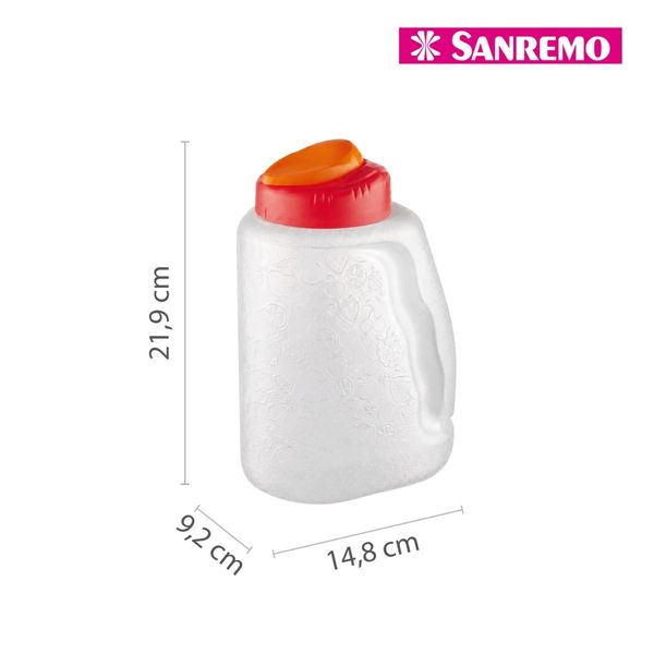 Foto do produto GARRAFA RETANG. PLÁSTICA SANREMO 1,75L | BOTELLA RECTANGULAR PLÁSTICA SANREMO 1,75L | SANREMO RECTANGULAR PLASTIC BOTTLE 0.5GAL