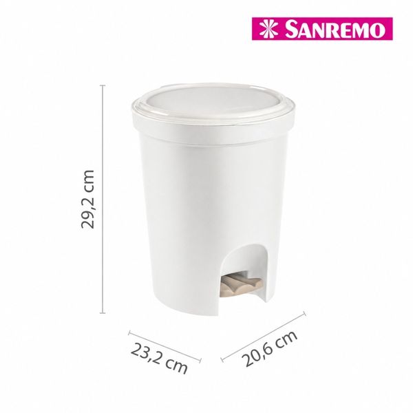 Foto do produto LIXEIRA RED. PLÁSTICA C/PEDAL SANREMO 6,6L | PAPELERA REDONDA PLÁSTICA CON PEDAL SANREMO 6,6L | SANREMO ROUND PLASTIC WASTE BIN WITH PEDAL 1.4GAL