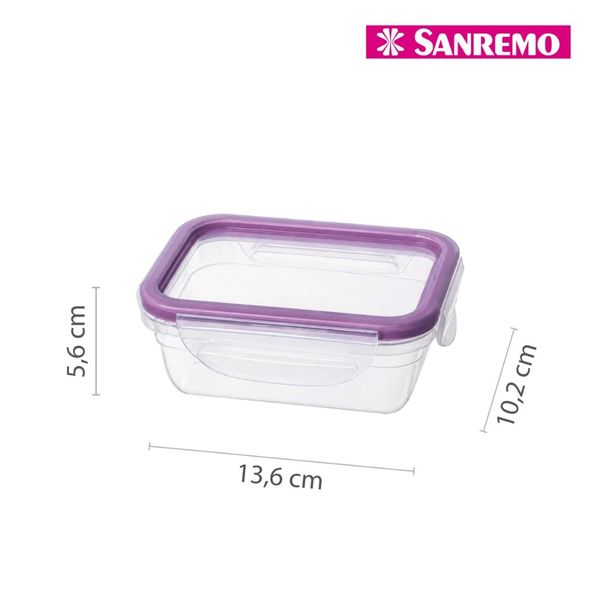 Foto do produto POTE COM TRAVAS PLÁST. SANREMO 330ML | CONTENEDOR CON TRABAS PLÁSTICO SANREMO 330ML | SANREMO FOOD CONTAINER WITH PLASTIC LOCKS 11FL OZ