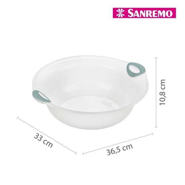 Foto do produto BACIA PLÁSTICA SANREMO 5L | PALANGANA DE PLÁSTICO SANREMO 5L | SANREMO PLASTIC BASIN 1GAL