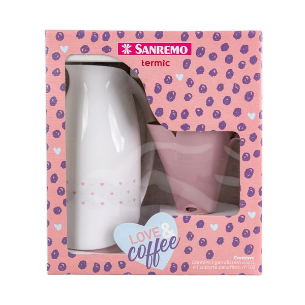 Foto do produto CJ GARRAFA 1L + SUP. P/ FILT. CAFÉ TAM. 103 | TERMO  1L + SOPORTE PARA FILTRO DE CAFÉ TAMANÕ 103 | THERMAL CARAFE 33.8FL OZ + SUPPORT FOR COFFEE FILTER SET SIZE 103