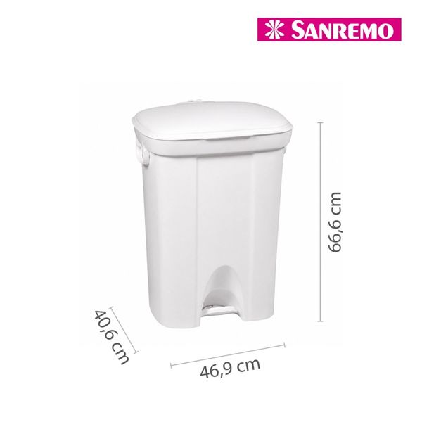 Foto do produto LIXEIRA PLÁSTICA C/PEDAL SANREMO 72L | PAPELERA PLÁSTICA CON PEDAL SANREMO 72L | SANREMO PLASTIC WASTE BIN WITH PEDAL 15.8GAL