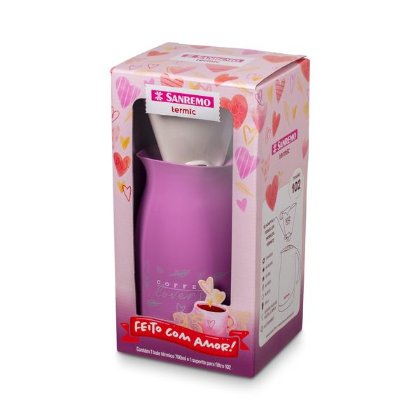 Foto do produto CJ BULE 700ML+ SUPO P/ FILT CAFE TAM 102 | TETERA 700ML + PORTA FILTROS DE CAFÉ TAMAÑO 102 | BULE 23.6FL OZ + SUPPORT FOR COFFEE FILTER SET SIZE 102