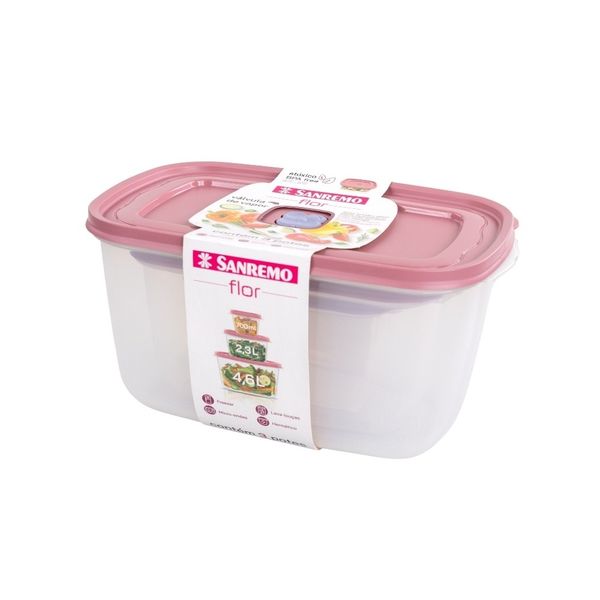 Foto do produto CONJ 3 POTES RETANG PLASTICO SANREMO