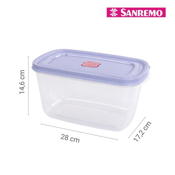 Foto do produto CONJ 3 POTES RETANG PLASTICO SANREMO