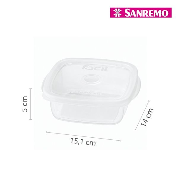 Foto do produto POTE QUAD CRISTAL PLÁST SANREMO 530ML