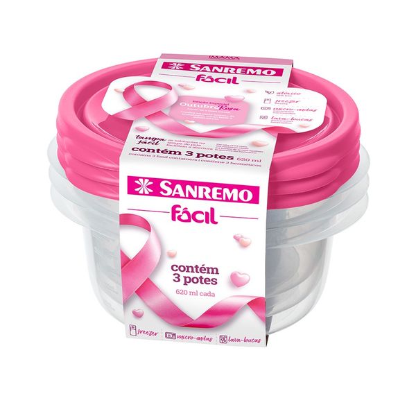 Foto do produto CONJ. 3 POTES PLÁSTICO SANREMO 620ML | CONJ. 3 CONTENEDORES PLÁSTICO SANREMO 620ML | SANREMO PLASTIC CONTAINERSET OF 3  20.9FL OZ