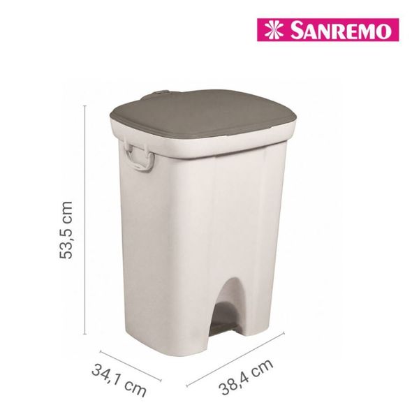 Foto do produto LIXEIRA PLÁSTICA C/PEDAL SANREMO 36L | PAPELERA PLÁSTICA CON PEDAL SANREMO 36L | SANREMO PLASTIC WASTE BIN WITH PEDAL 7.9GAL