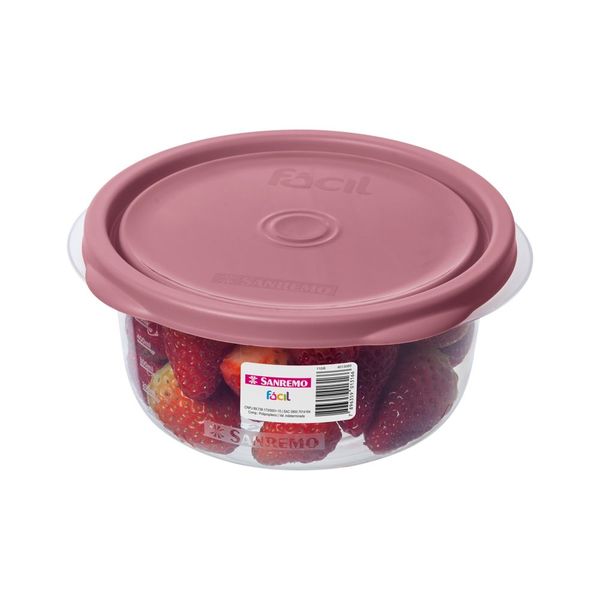Foto do produto POTE RED. PLÁSTICO SANREMO 620ML | CONTENEDOR REDONDO PLÁSTICO SANREMO 620ML | SANREMO PLASTIC ROUND CONTAINER 20.9FL OZ