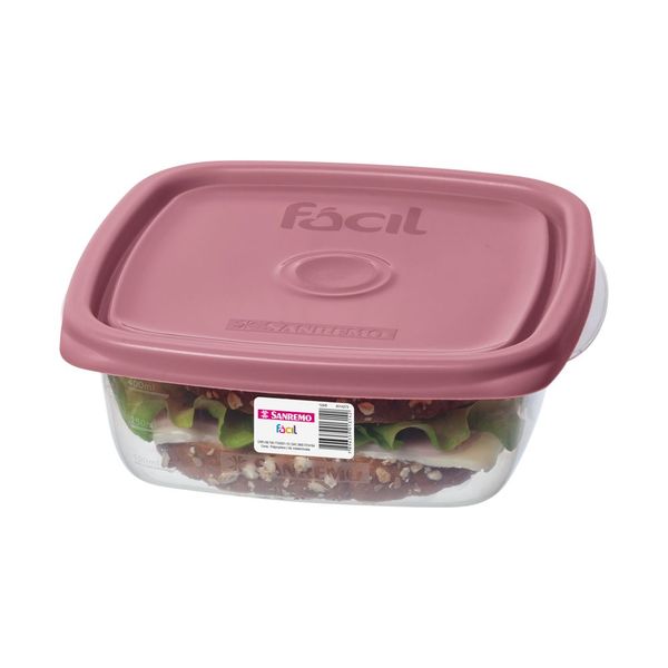Foto do produto POTE QUAD. PLÁSTICO SANREMO 530ML | CONTENEDOR CUADRADO PLÁSTICO SANREMO 530ML | SANREMO PLASTIC SQUARE CONTAINER 17.9FL OZ
 