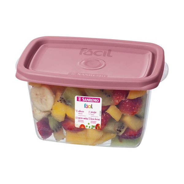 Foto do produto POTE RETANG. PLÁSTICO SANREMO 580ML | CONTENEDOR RECTANGULAR PLÁSTICO SANREMO 580ML | SANREMO PLASTIC RECTANGULAR CONTAINER 19.6FL OZ