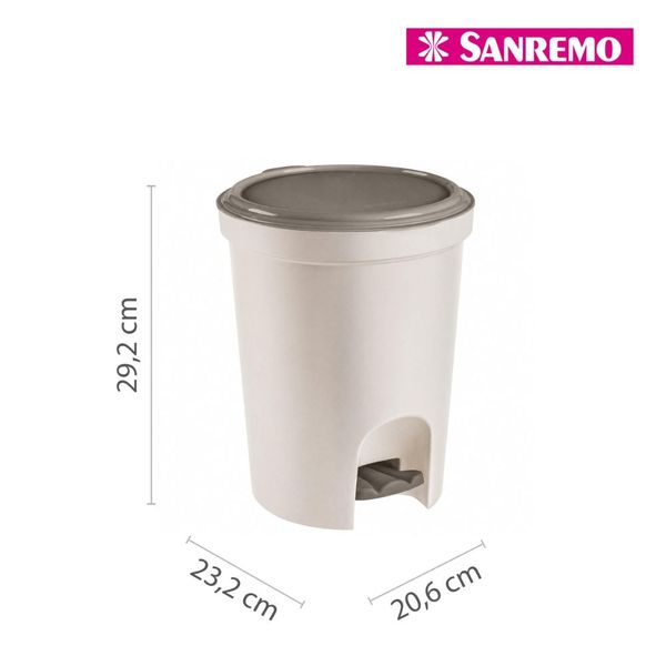Foto do produto LIXEIRA RED. C/PEDAL PLÁST. SANREMO 6,6L | PAPELERA REDONDA PLÁSTICA CON PEDAL SANREMO 6.6L | SANREMO PLASTIC ROUND WASTE BIN WITH PEDAL 1.7GAL