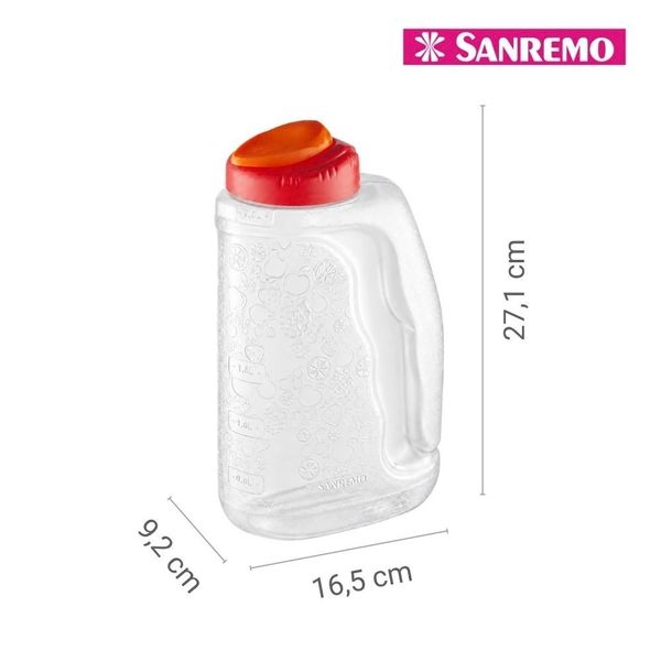 Foto do produto GARRAFA RETANG. PLÁSTICA SANREMO 2,5L | BOTELLA RECTANGULAR PLÁSTICA SANREMO 2,5L | SANREMO RECTANGULAR PLASTIC BOTTLE 0.7GAL