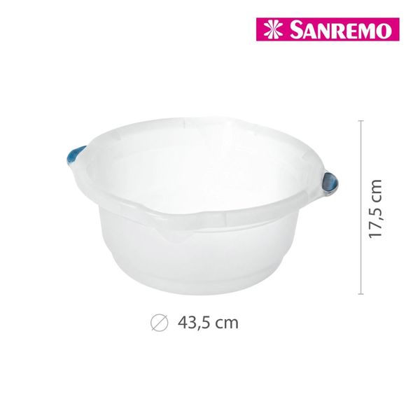 Foto do produto BACIA PLÁSTICA SANREMO 14L | PALANGANA PLÁSTICA SANREMO 14L | SANREMO PLASTIC BASIN 3GAL