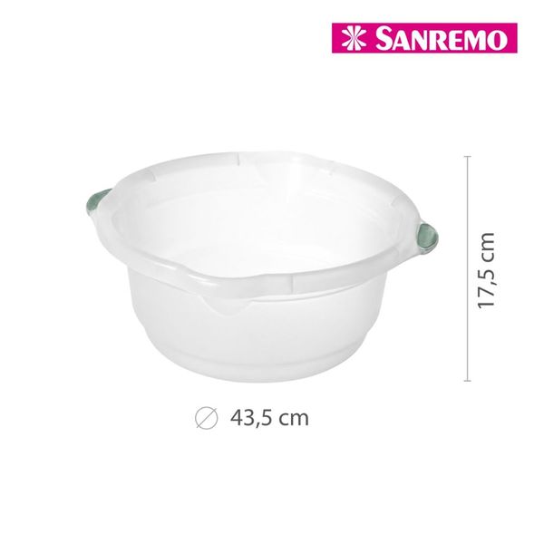 Foto do produto BACIA PLÁSTICA SANREMO 14L | PALANGANA PLÁSTICA SANREMO 14L | SANREMO PLASTIC BASIN 3GAL