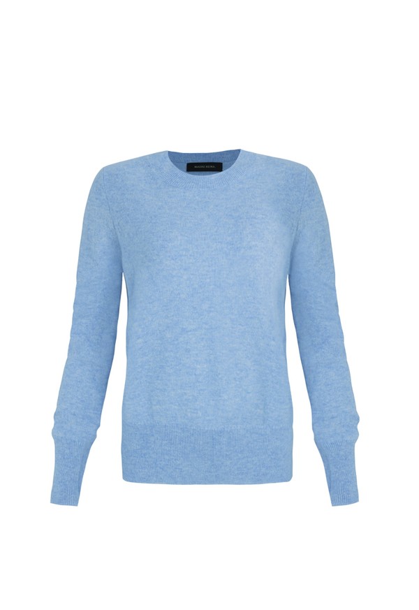 BLUSA GOLA CARECA CASHMERE AZUL LAVANDA