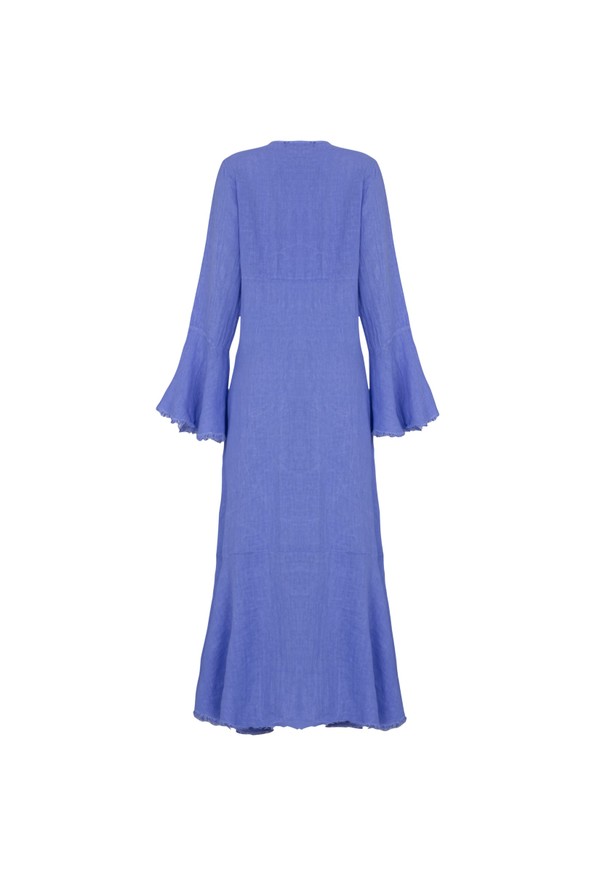 VESTIDO LUNA MADRE REINA LINHO AZUL LAVANDA