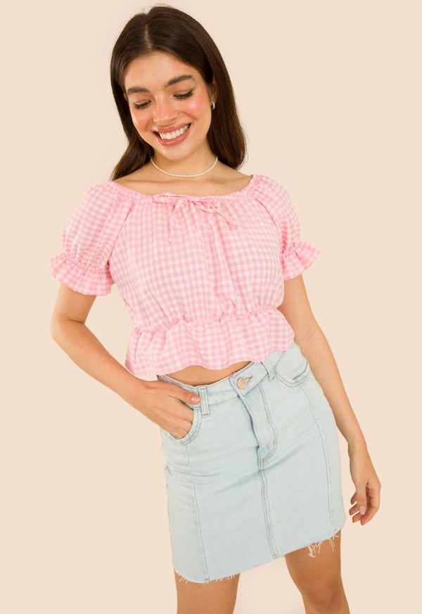 Foto do produto CROPPED VICHY DESIREE ROSA