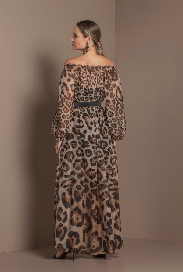 Foto do produto Vestido Ombro a Ombro Leopard